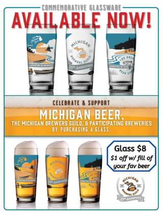 Michigan Brewers Guild 25th anniversary commemorative glasses are in!!  We have